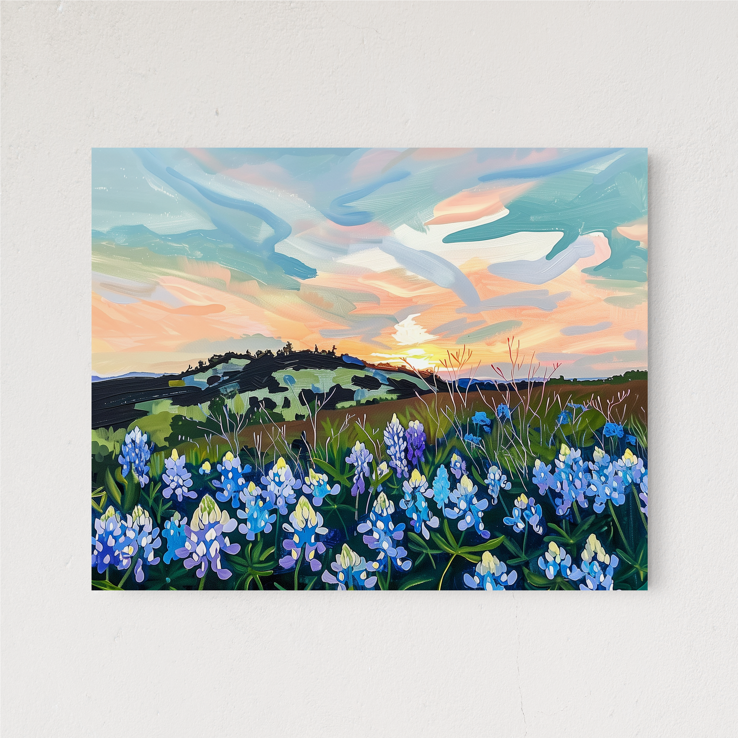 Bluebonnets at Sunset